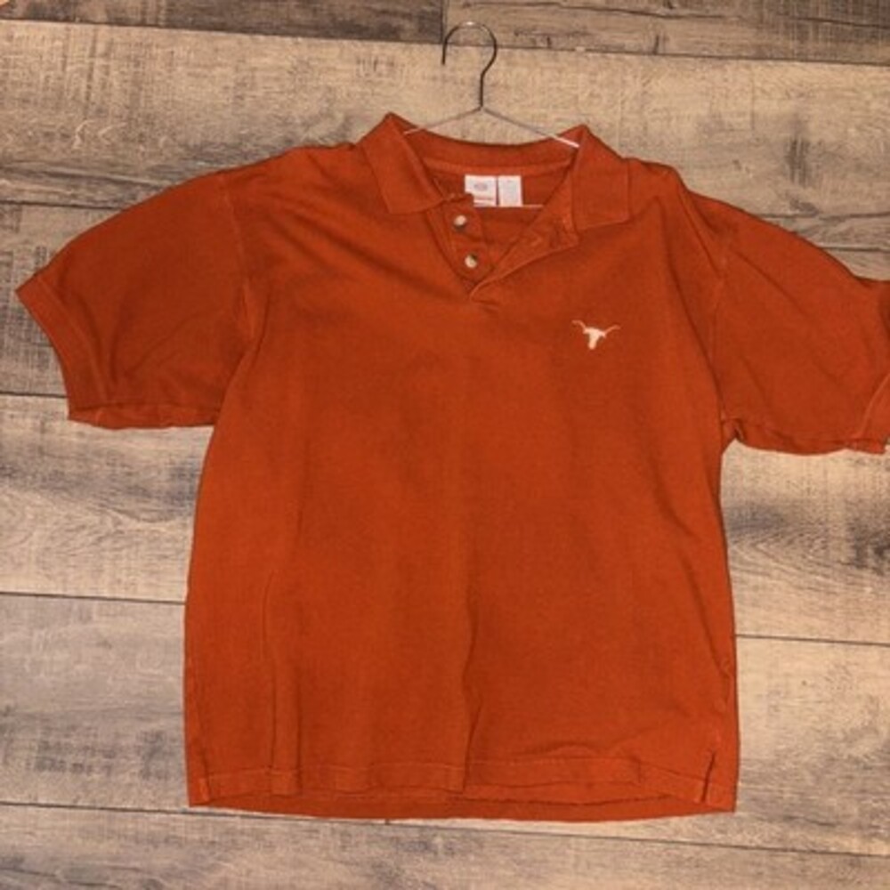 Vintage University of Texas Orange Mens Polo Style Shirt XL